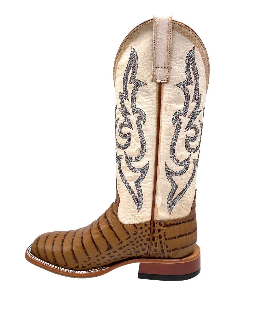 'Macie Bean' Women's Slick Rikki Western Square Toe - Tan / Bone