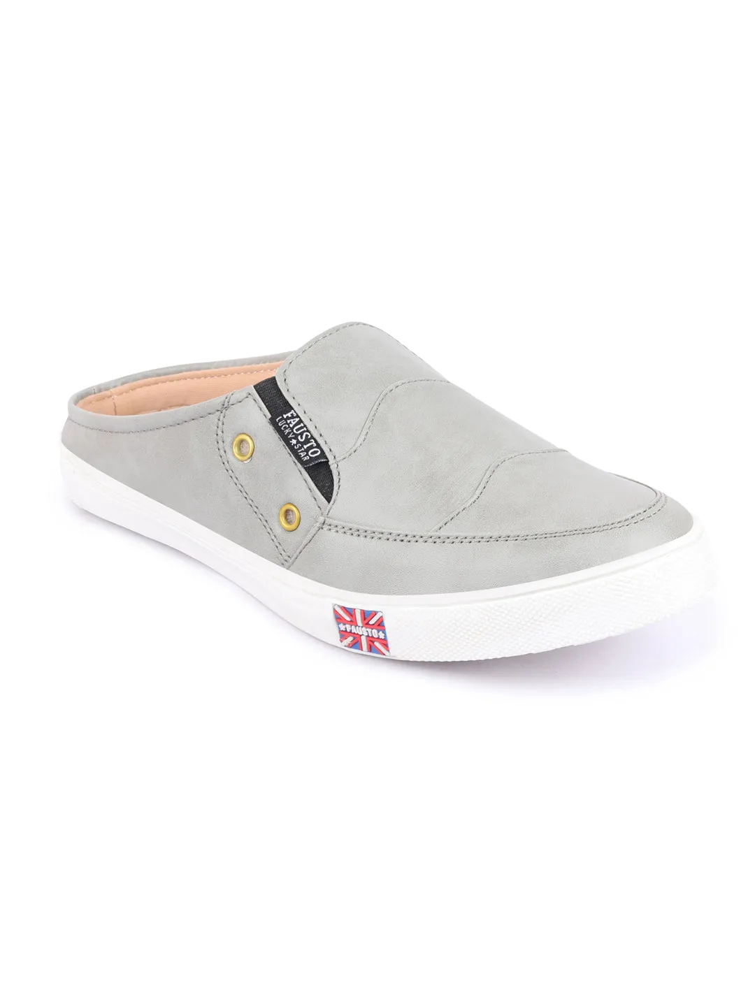 Men Grey Casual Slip-On Shoes