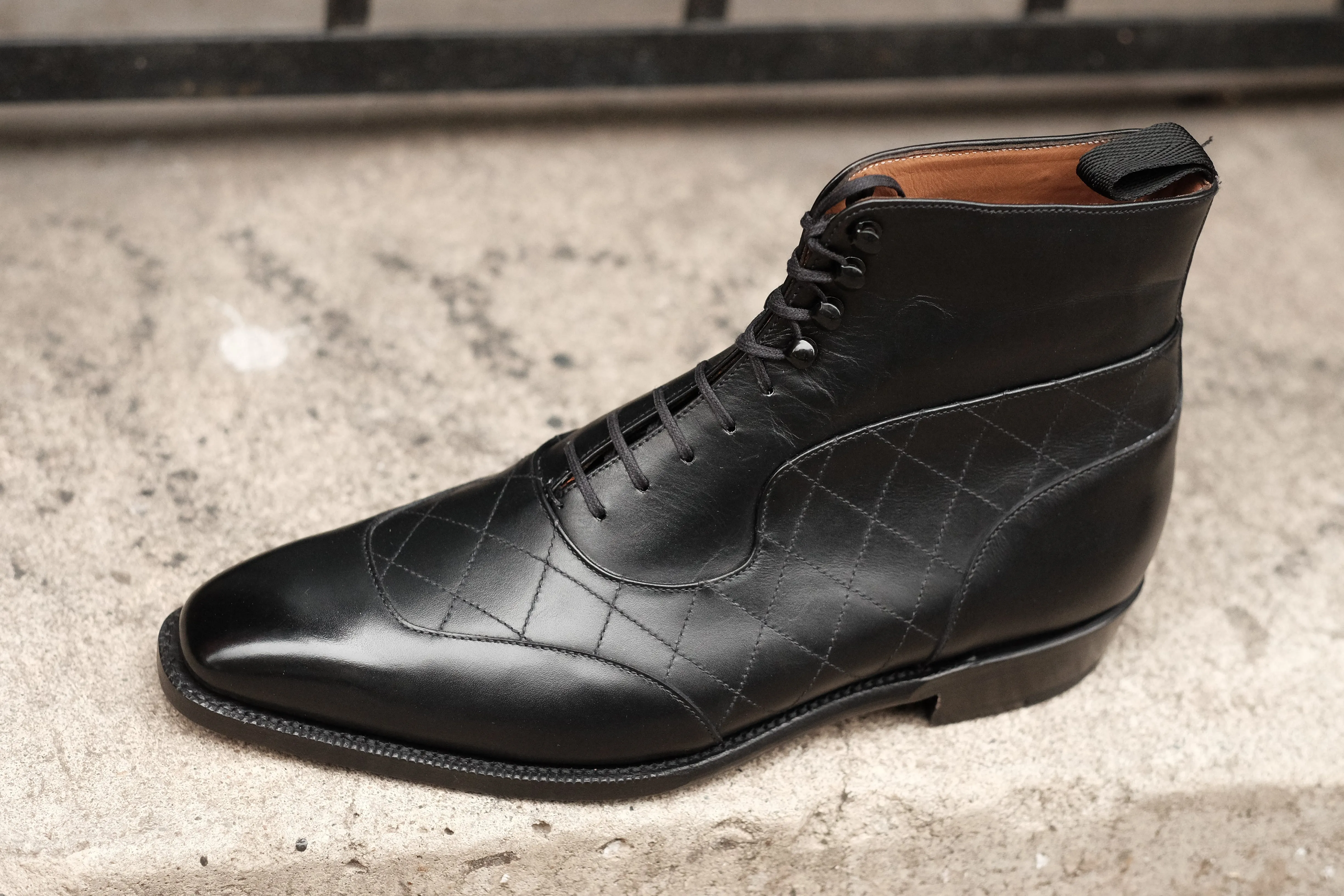 Pinehurst - MTO - Black Calf / Quilted Black Calf  - LPB Last - Single Leather Sole