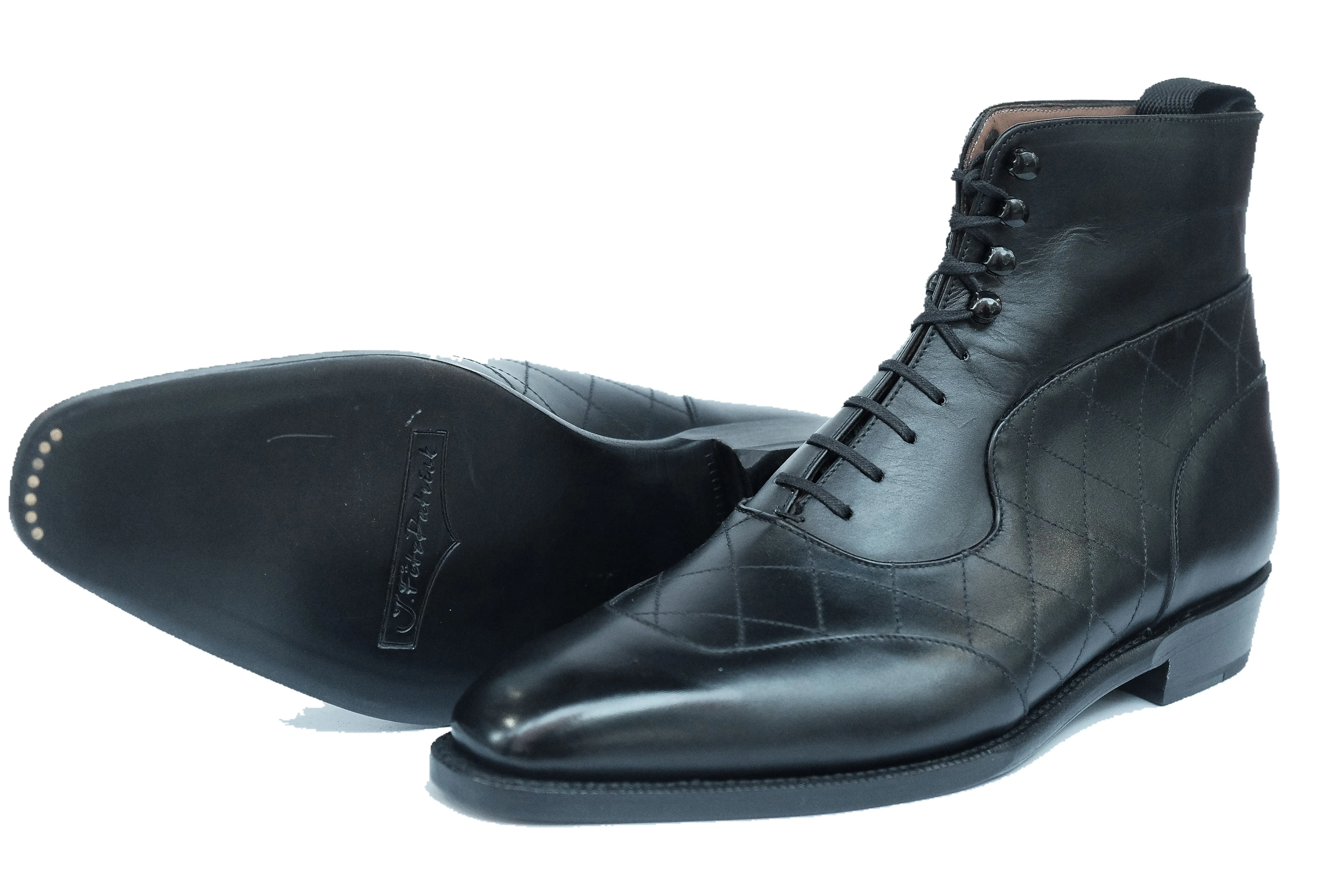 Pinehurst - MTO - Black Calf / Quilted Black Calf  - LPB Last - Single Leather Sole