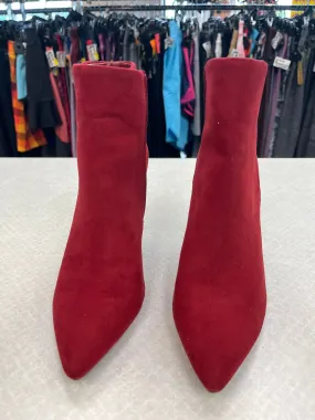 Red Boots Knee Heels Sugar, Size 7