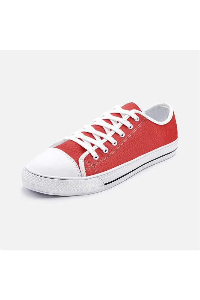 Red Unisex Low Top Canvas Shoes