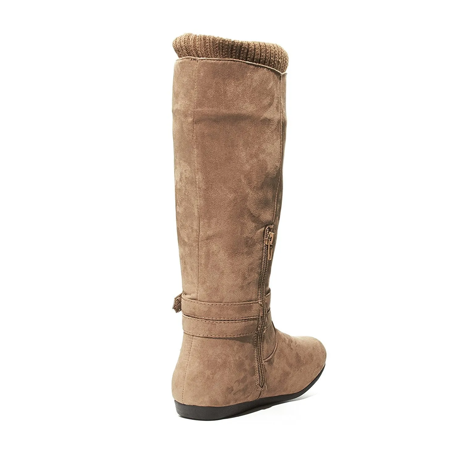 Sara Z Girls Microsuede Boots with Knit Cuff