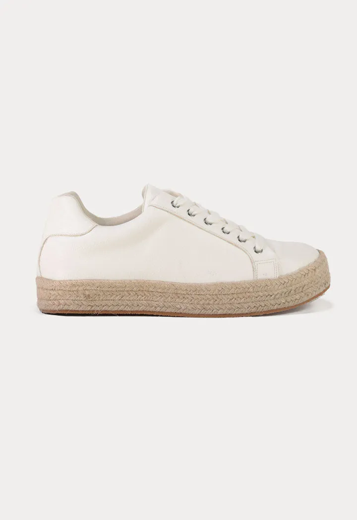 Semi-Espadrilles Lace Up Rubber Shoes