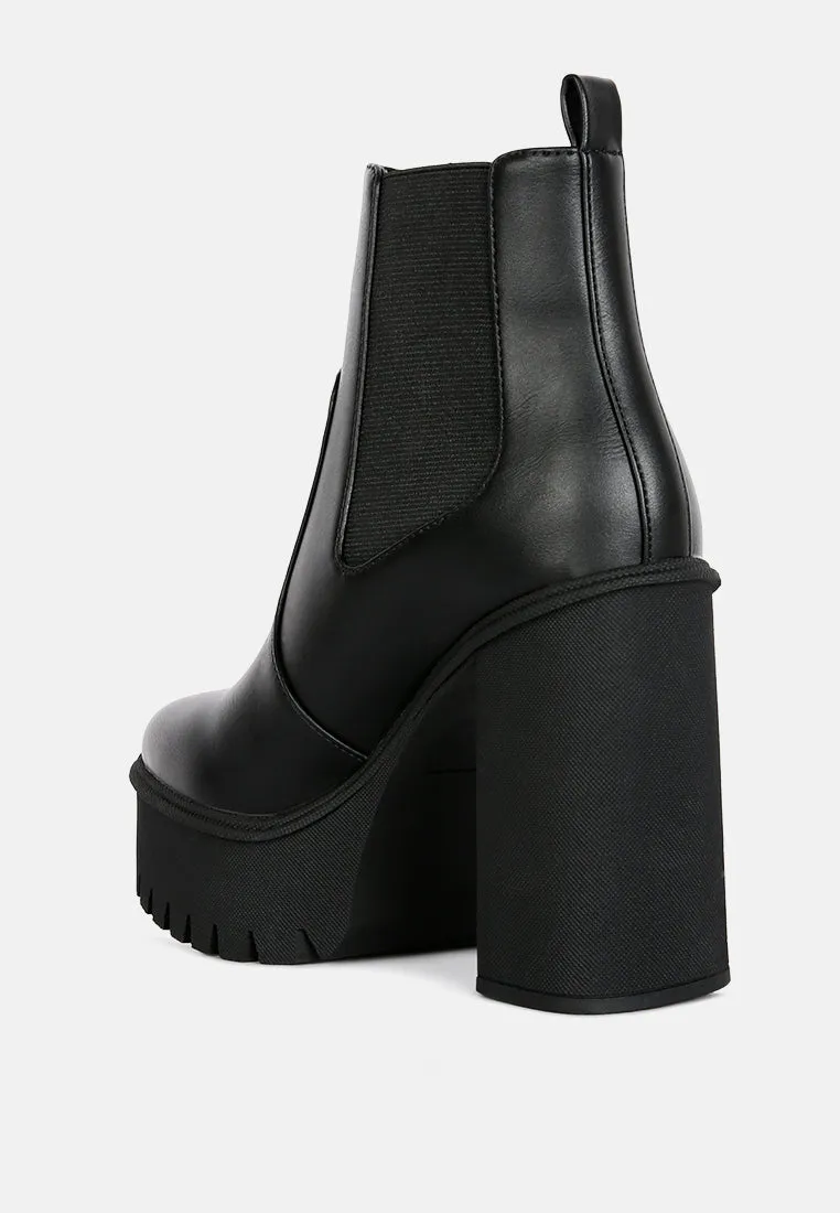 Shasha High Platform Block Heel Chelsea Boots