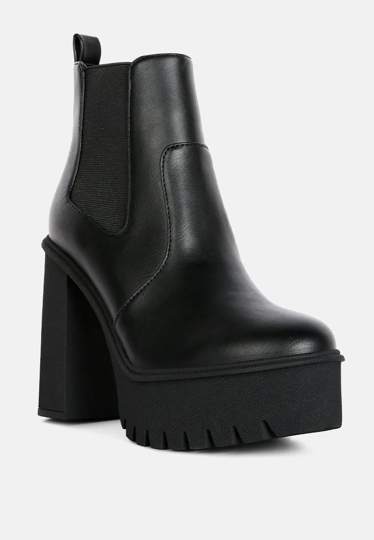 Shasha High Platform Block Heel Chelsea Boots