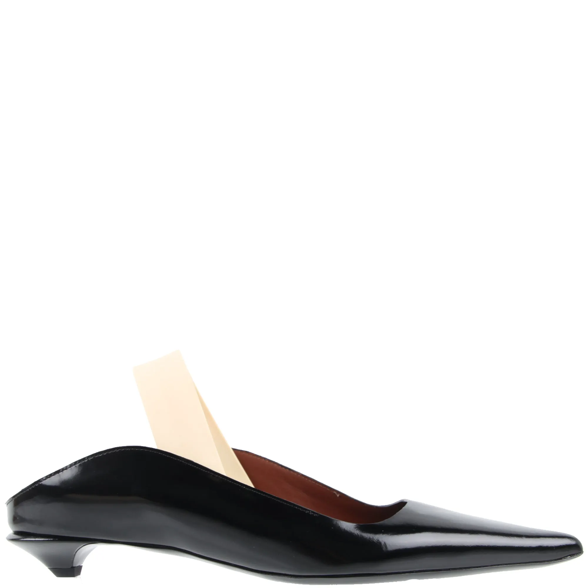 Slingback Wave Pump Glossy calf, Black