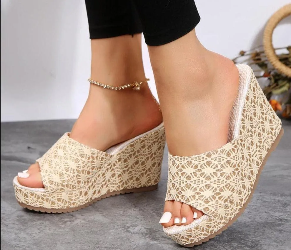 Stylish Printed Wedge Shoes