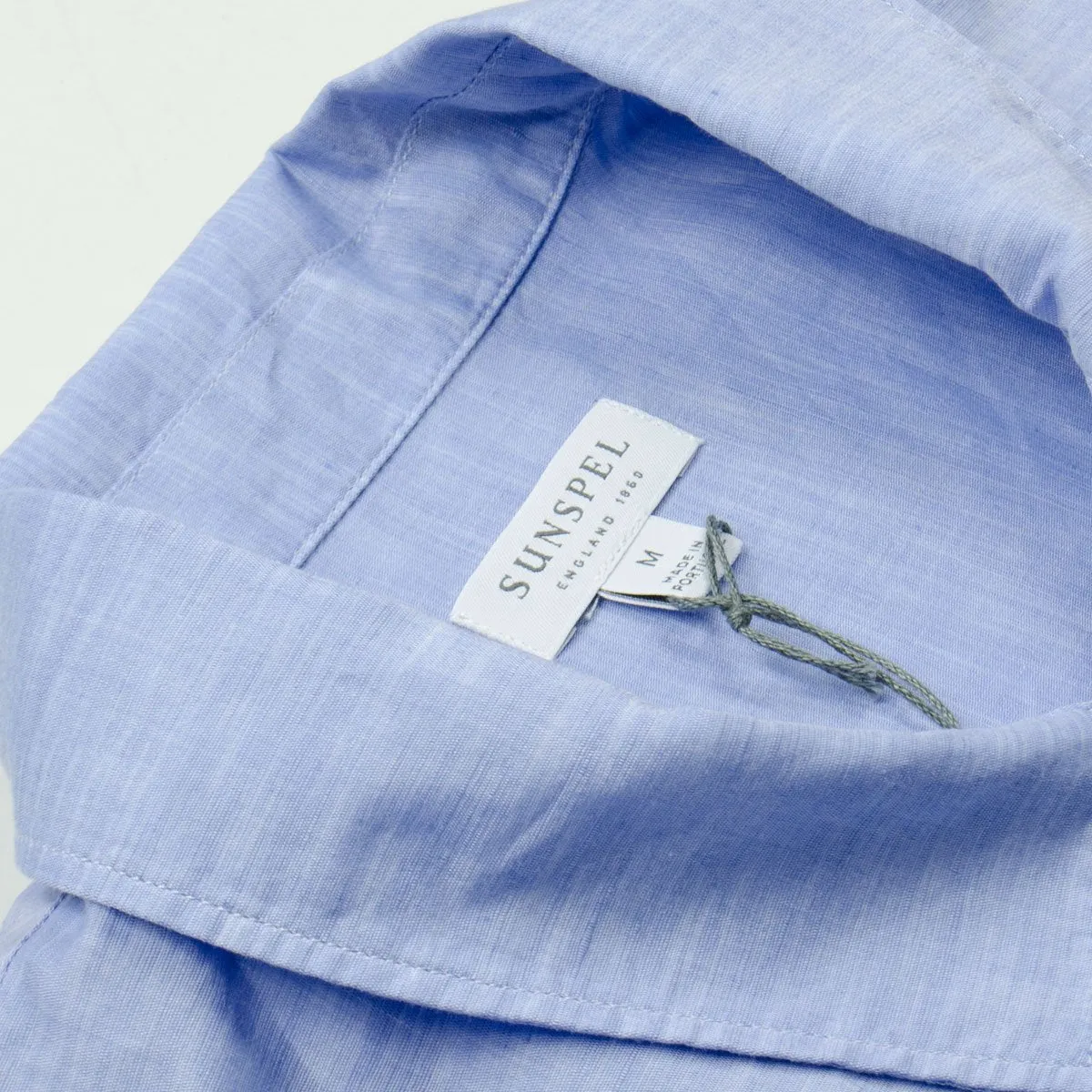 Sunspel - Short Sleeve Leisure Shirt - Blue Linen