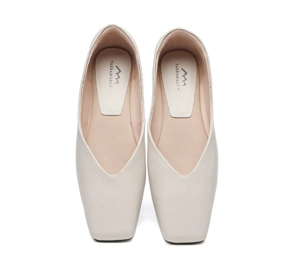 TARRAMARRA Square Toe Leather Ballet Flats Women Libera