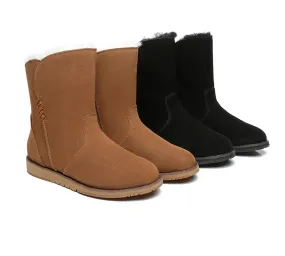 TARRAMARRA® UGG Women Sheepskin Wool Zipper Mid Calf Fashion Boots Corina