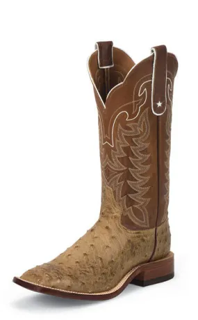 Tony Lama Mens San Saba Antique Tan Full Quill Ostrich Boots