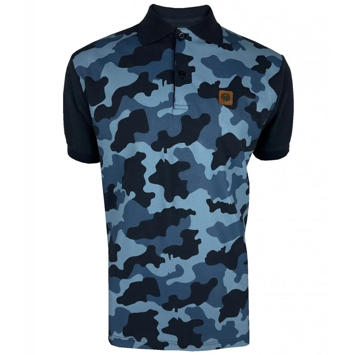 Trojan Camo Panel Polo Shirt Navy