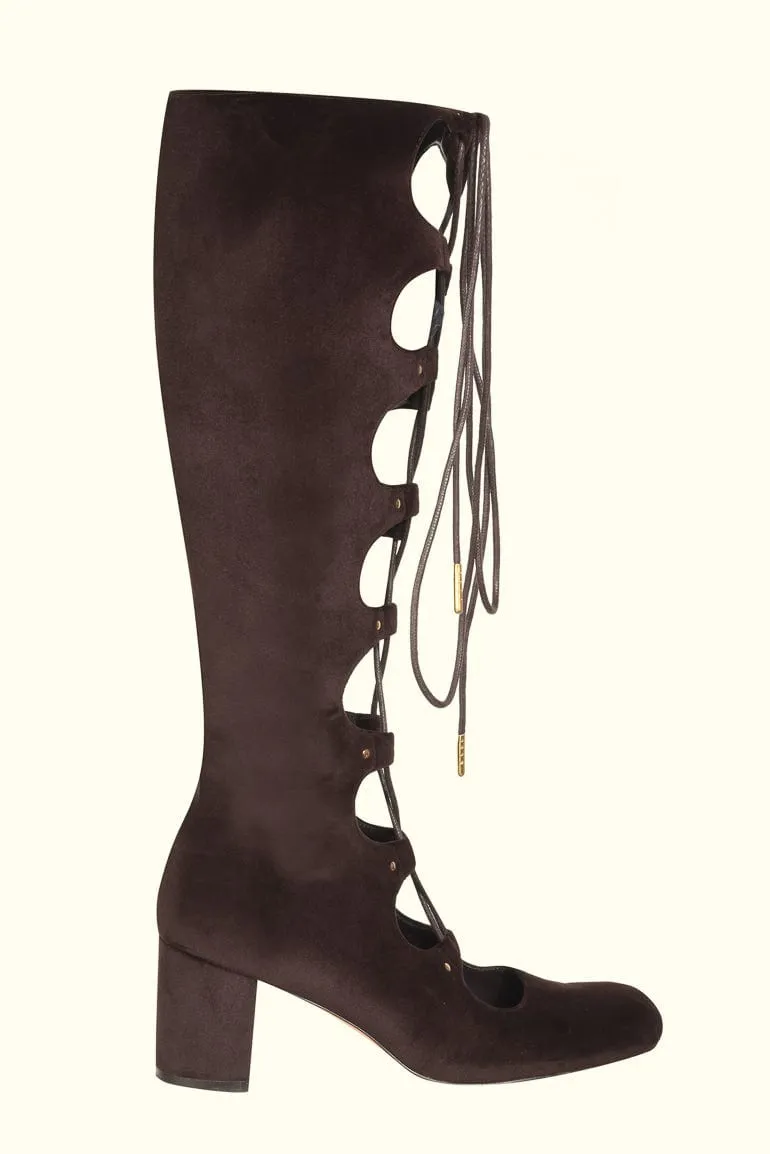 Whole Lotta Trouble Brown Lace Up Boots