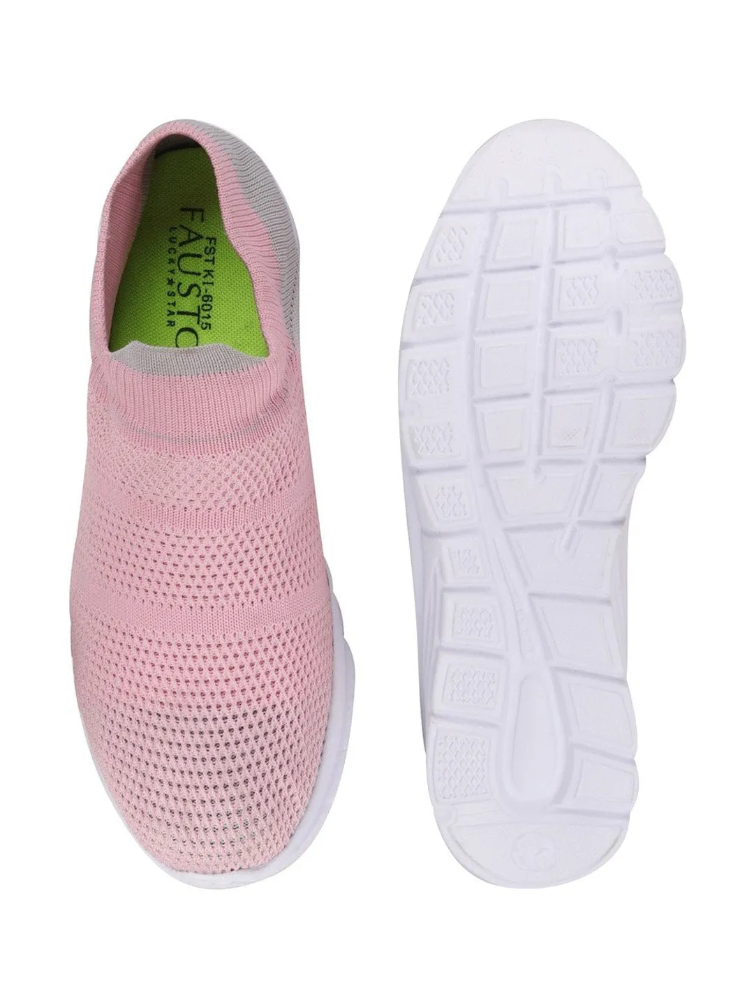 Women Pink Sports Slip-On Walking Shoes