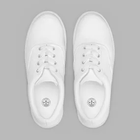 Women’s lace-up canvas shoes - White